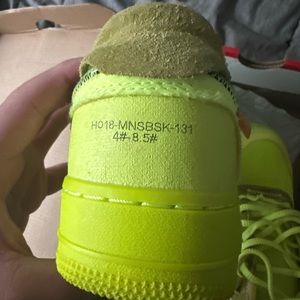 Off white volt green af 1s